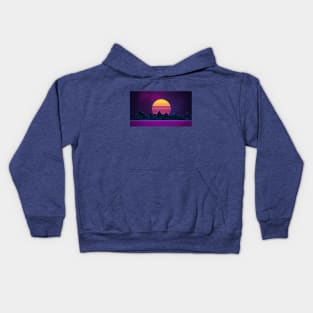 SynthWave Sunrise Kids Hoodie